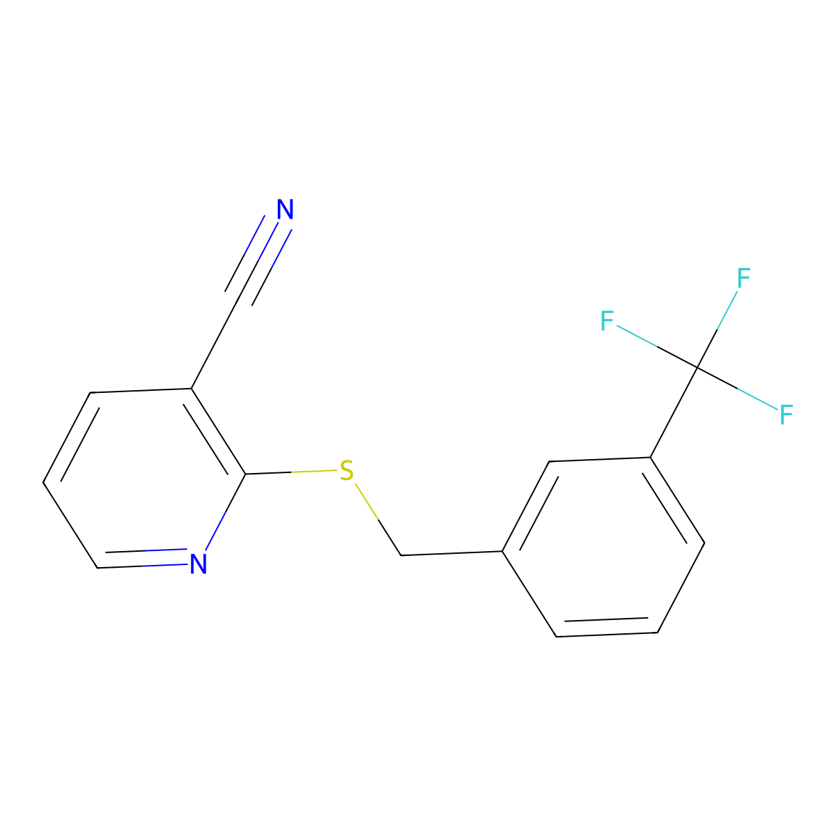 2-({[3-(Trifluoromethyl)phenyl]methyl}sulfanyl)pyridine-3-carbonitrile molecular structure, CAS 1246823-52-8
