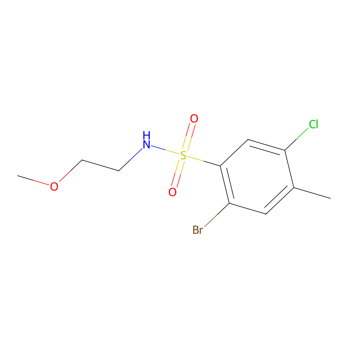 [(2-Bromo-5-chloro-4-methylphenyl)sulfonyl](2-methoxyethyl)amine molecular structure, CAS 1246823-55-1