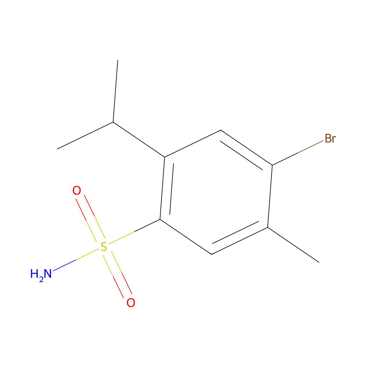 4-Bromo-5-methyl-2-(methylethyl)benzenesulfonamide molecular structure, CAS 1246823-56-2