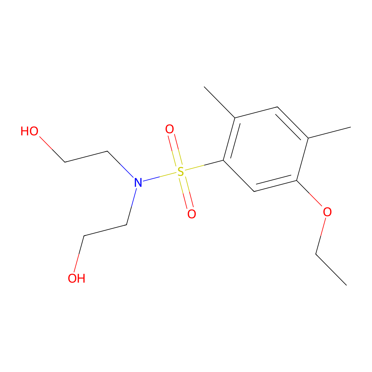 Bis(2-hydroxyethyl)[(5-ethoxy-2,4-dimethylphenyl)sulfonyl]amine molecular structure, CAS 1246823-60-8