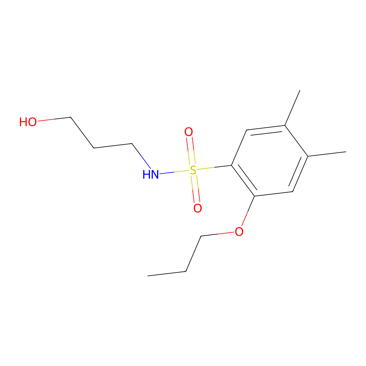 [(4,5-Dimethyl-2-propoxyphenyl)sulfonyl](3-hydroxypropyl)amine molecular structure, CAS 1246823-62-0