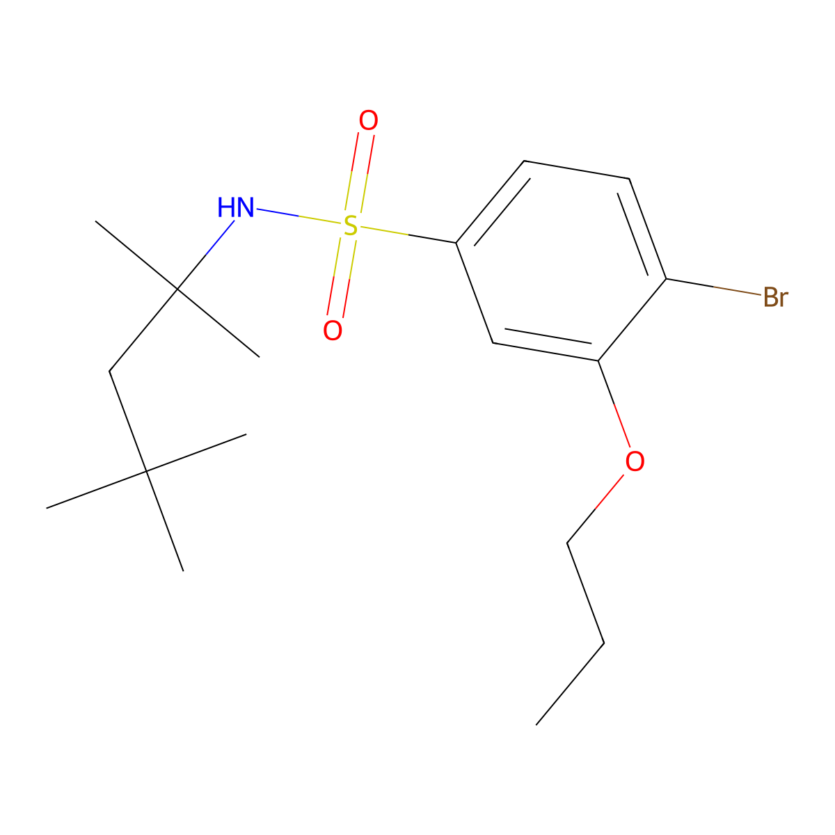 [(4-Bromo-3-propoxyphenyl)sulfonyl](1,1,3,3-tetramethylbutyl)amine molecular structure, CAS 1246823-82-4