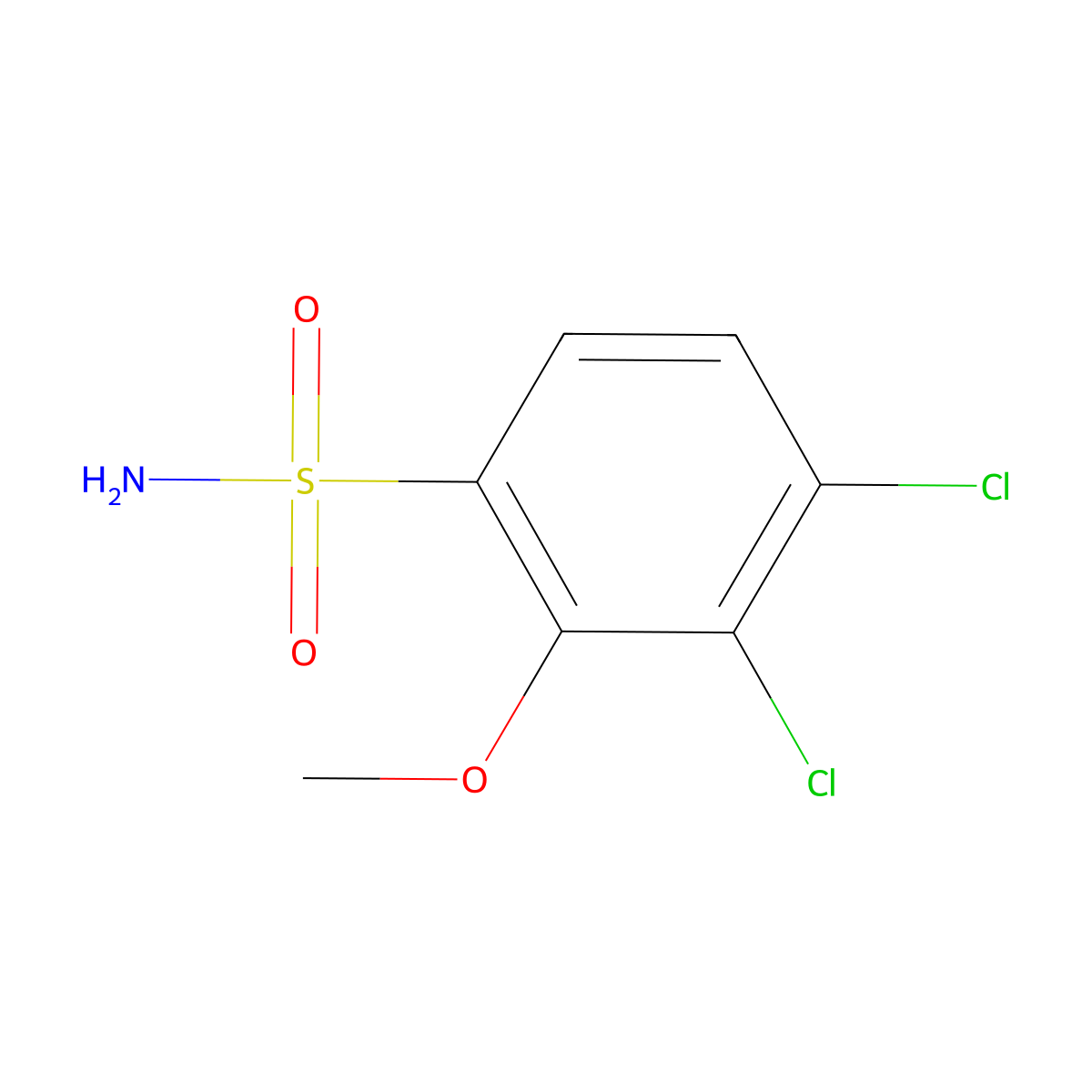 3,4-Dichloro-2-methoxybenzenesulfonamide molecular structure, CAS 1246823-88-0