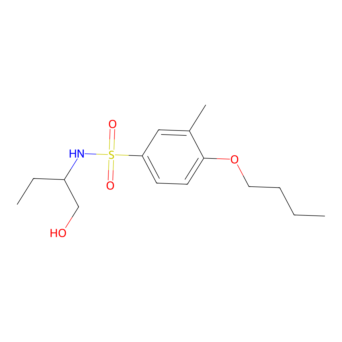 [(4-Butoxy-3-methylphenyl)sulfonyl](1-ethyl-2-hydroxyethyl)amine molecular structure, CAS 1246823-92-6