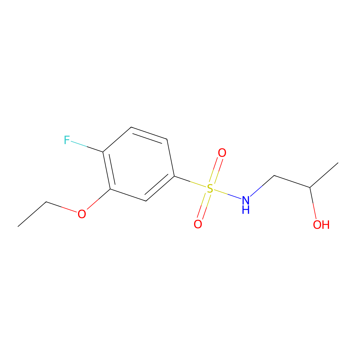 [(3-Ethoxy-4-fluorophenyl)sulfonyl](2-hydroxypropyl)amine molecular structure, CAS 1246823-98-2