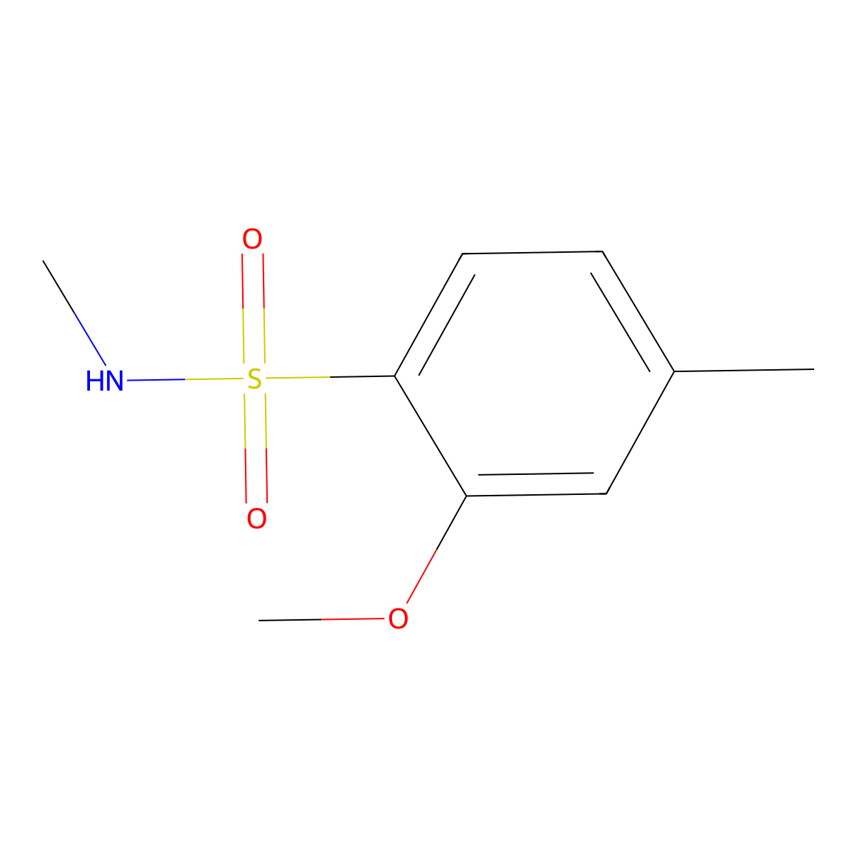 2-methoxy-N,4-dimethylbenzenesulfonamide molecular structure, CAS 1246824-11-2