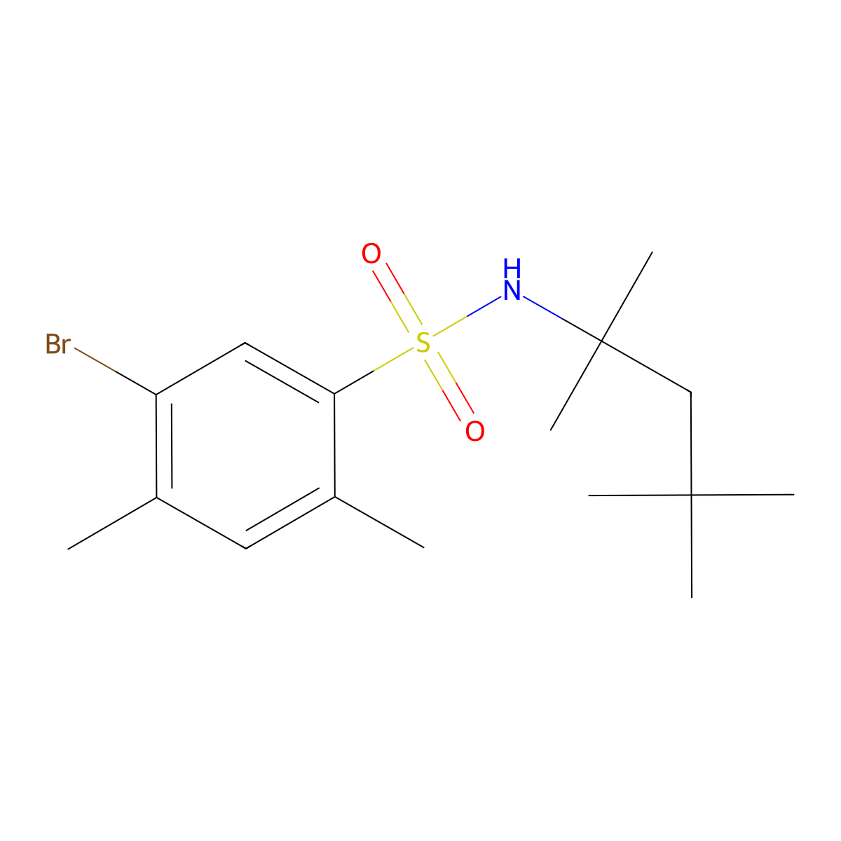 [(5-Bromo-2,4-dimethylphenyl)sulfonyl](1,1,3,3-tetramethylbutyl)amine molecular structure, CAS 1246824-22-5