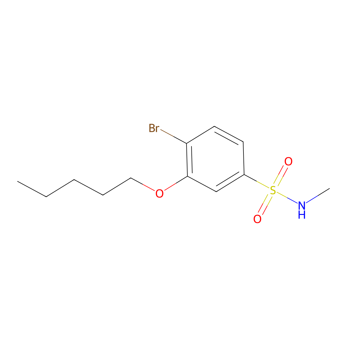 [(4-Bromo-3-pentyloxyphenyl)sulfonyl]methylamine molecular structure, CAS 1246824-23-6