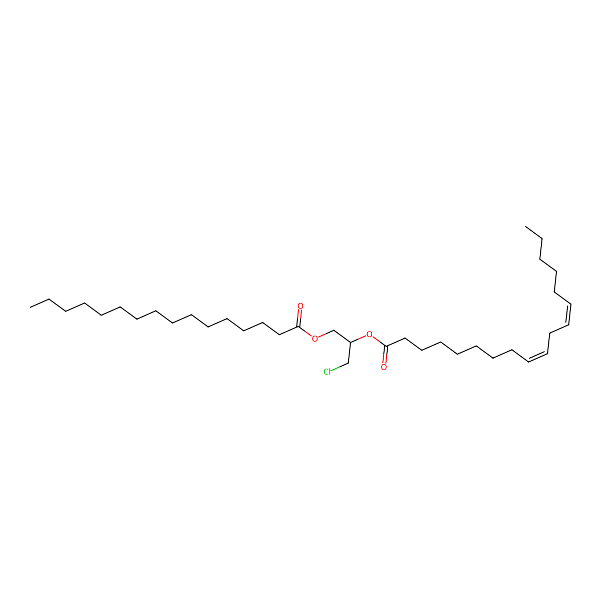 rac-1-Palmitoyl-2-linoleoyl-3-chloropropanediol molecular structure, CAS 1246833-87-3