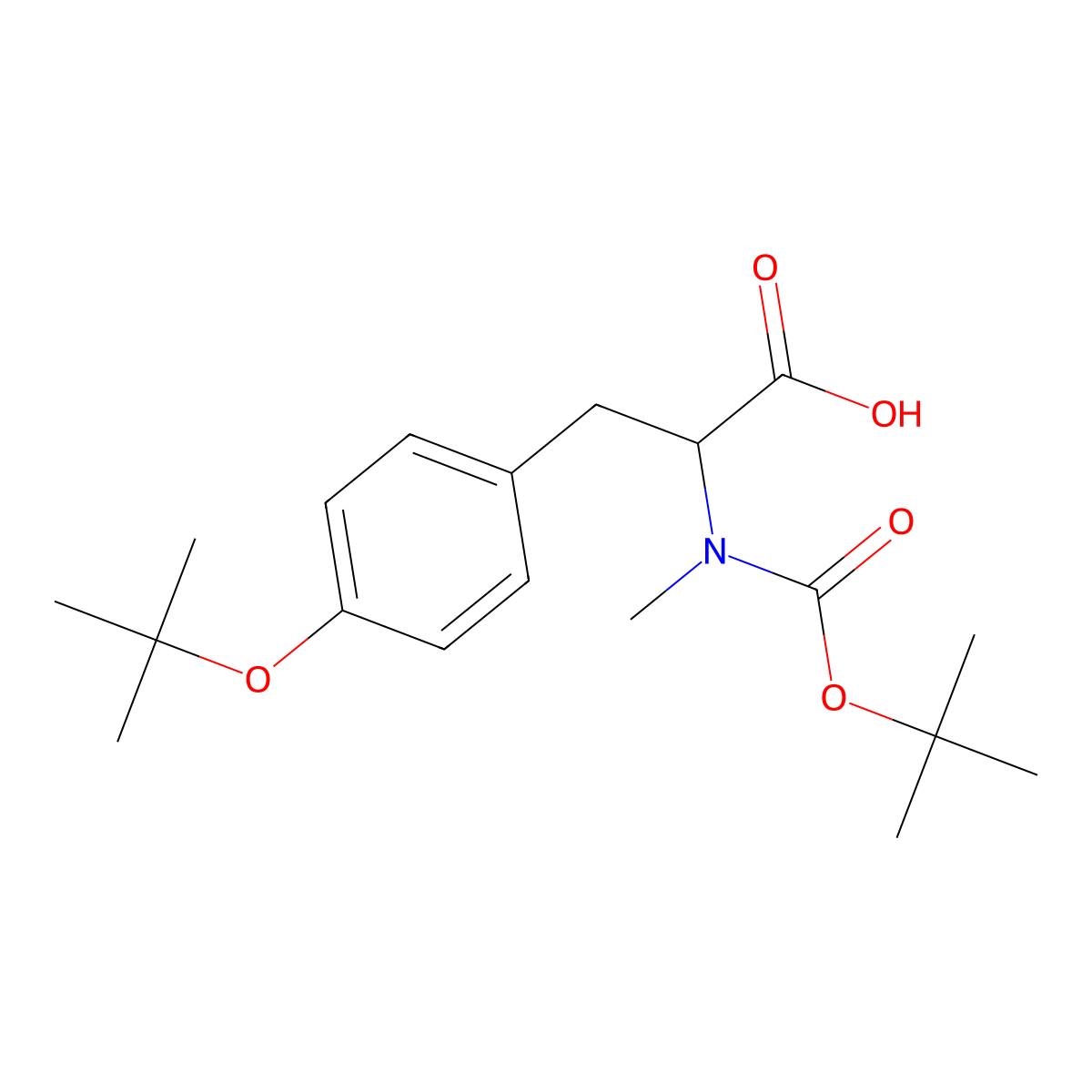 Boc-D-MeTyr(tBu)-OH molecular structure, CAS 1246843-12-8