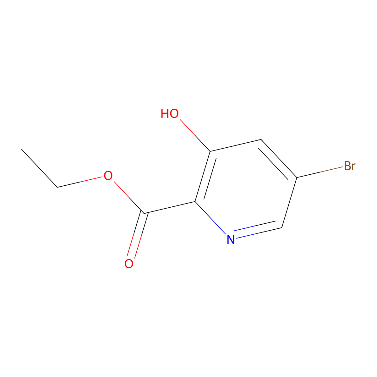 Ethyl 5-bromo-3-hydroxypicolinate molecular structure, CAS 1246845-70-4