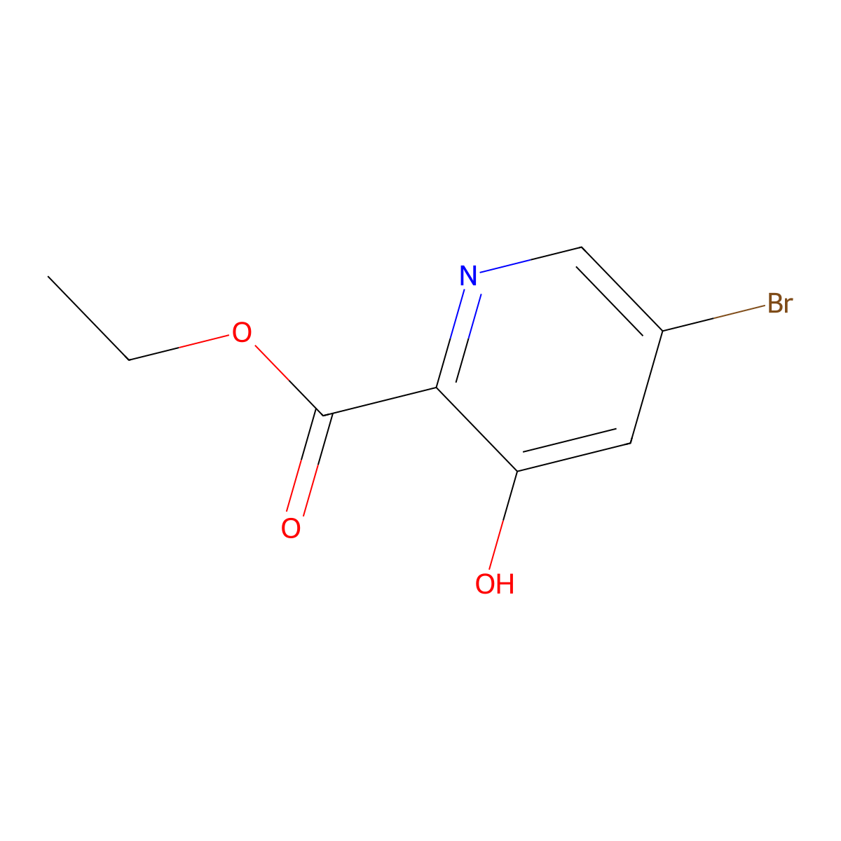 Ethyl 5-bromo-3-hydroxypicolinate molecular structure, CAS 1246845-70-4