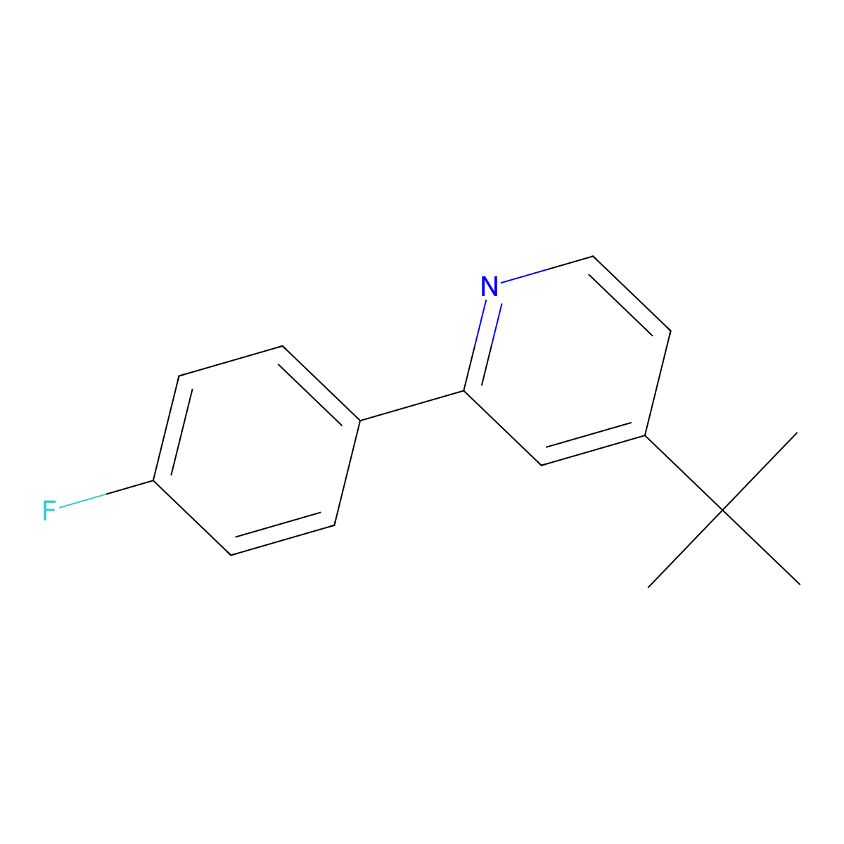 4-(tert-Butyl)-2-(4-fluorophenyl)pyridine molecular structure, CAS 1246851-68-2