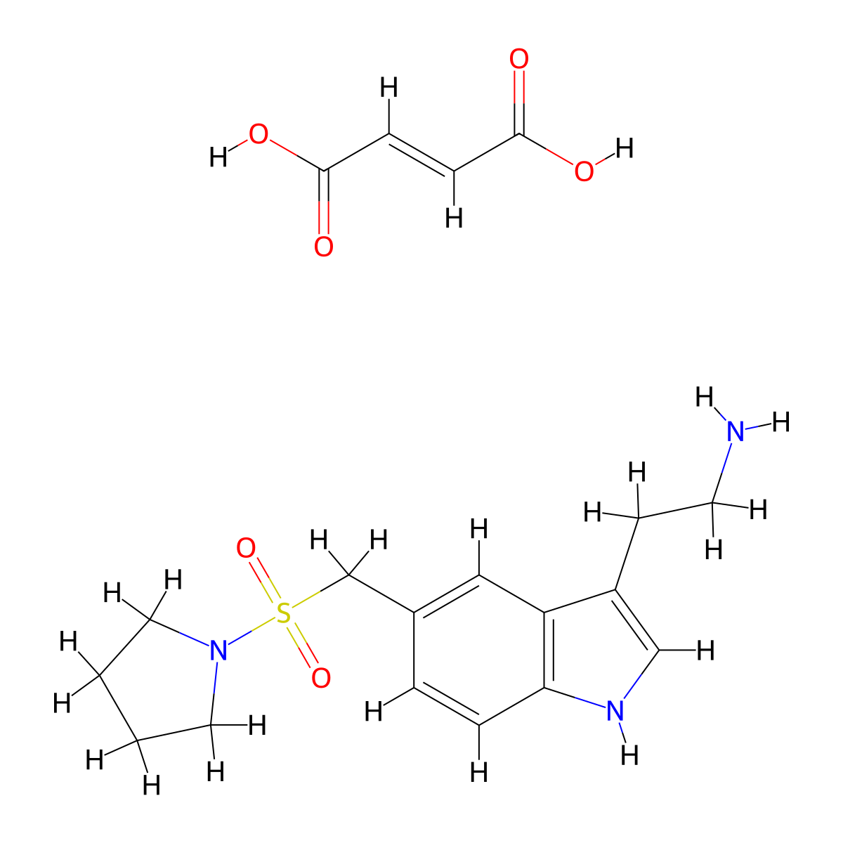 5-[(1-Pyrrolidinylsulfonyl)Methyl]-1H-Indole-3-Ethanamine (2E)-2-Butenedioate molecular structure, CAS 1246860-65-0