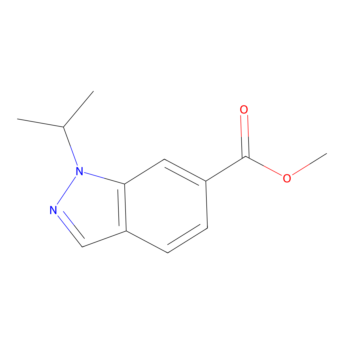 methyl 1-isopropyl-1H-indazole-6-carboxylate molecular structure, CAS 1246867-36-6