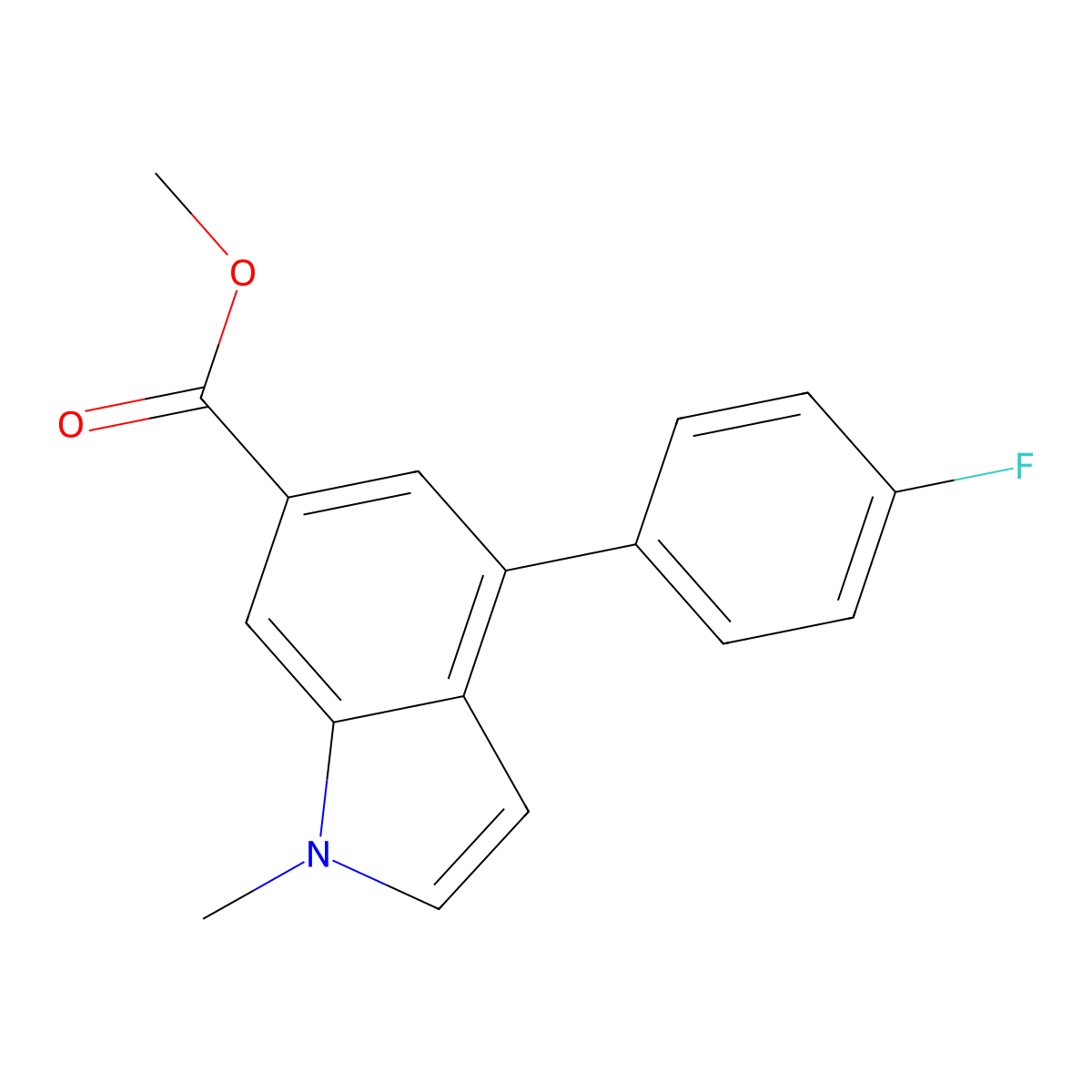 Methyl 4-(4-fluorophenyl)-1-methyl-1H-indole-6-carboxylate molecular structure, CAS 1246867-52-6
