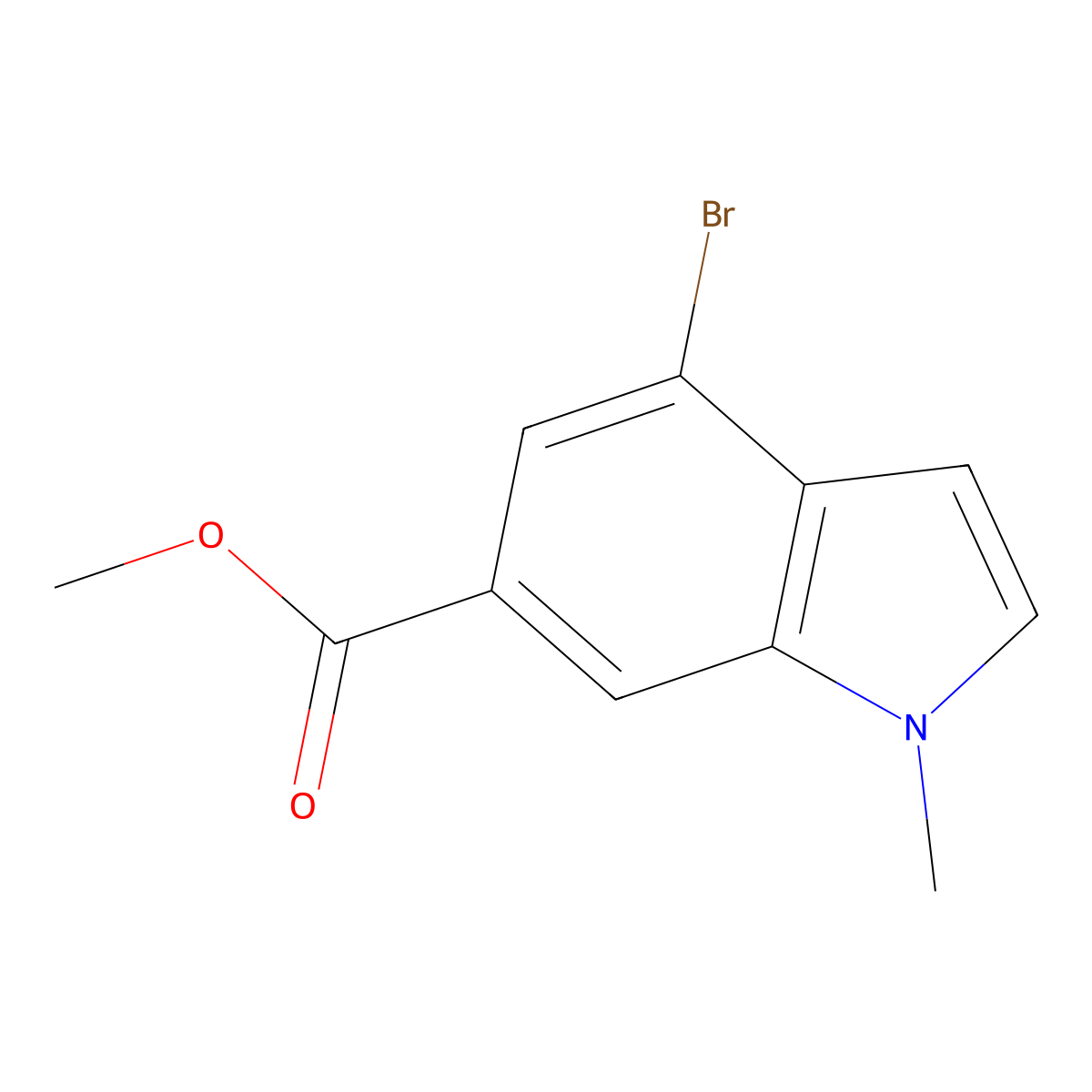 methyl 4-bromo-1-methyl-1H-indole-6-carboxylate molecular structure, CAS 1246867-53-7