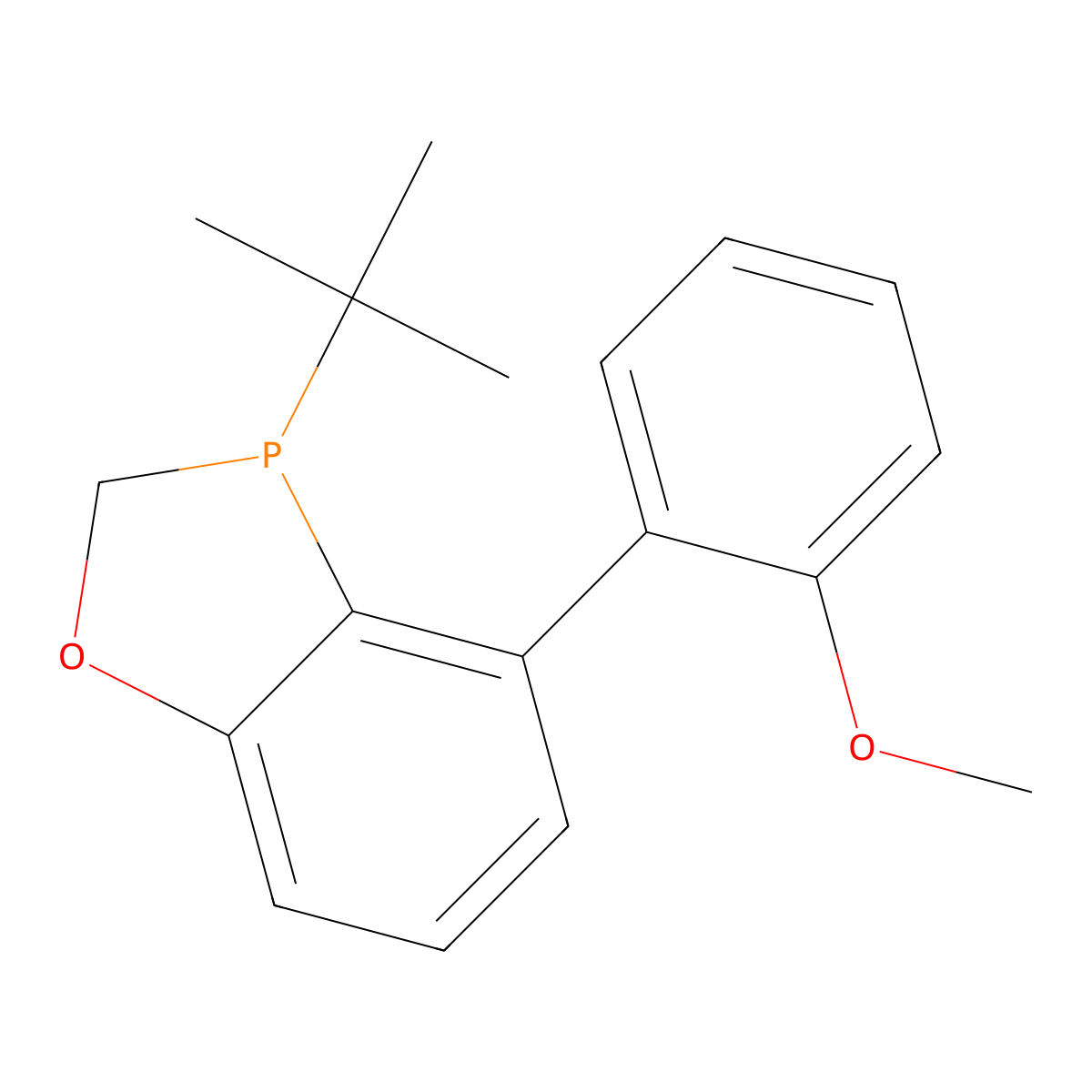 3-(tert-Butyl)-4-(2-methoxyphenyl)-2,3-dihydrobenzo[d][1,3]oxaphosphole molecular structure, CAS 1246888-88-9