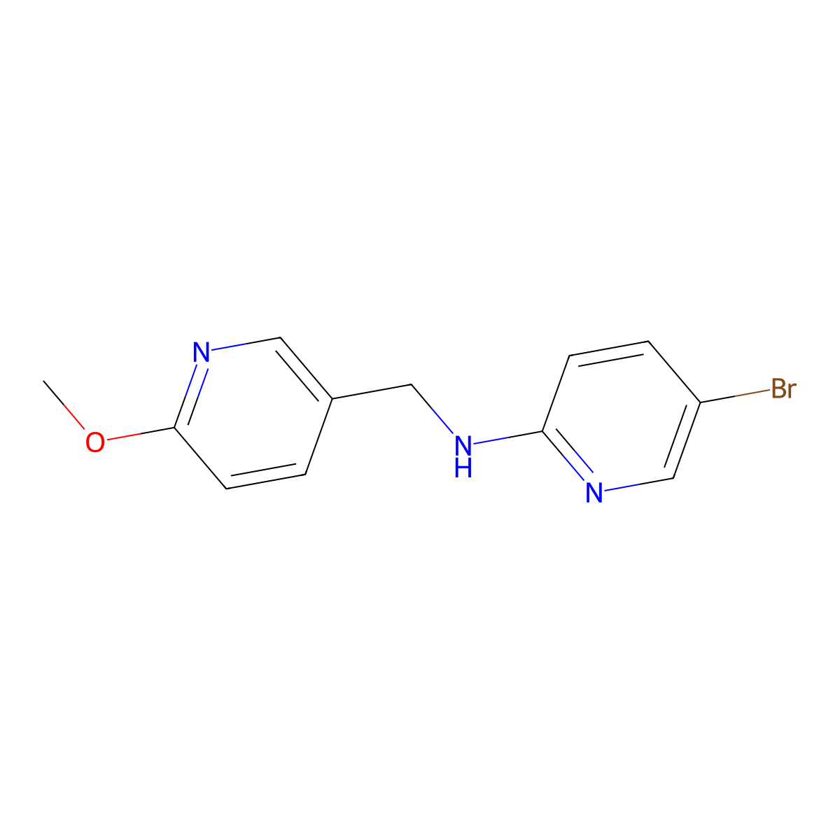 N-(5-bromo-2-pyridinyl)-6-methoxy-3-pyridinemethanamine molecular structure, CAS 1246889-75-7