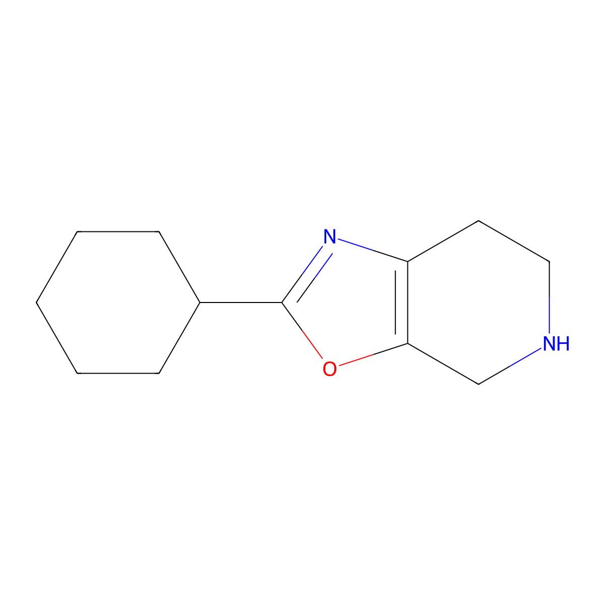 2-Cyclohexyl-4,5,6,7-tetrahydrooxazolo[5,4-c]pyridine molecular structure, CAS 1246892-38-5