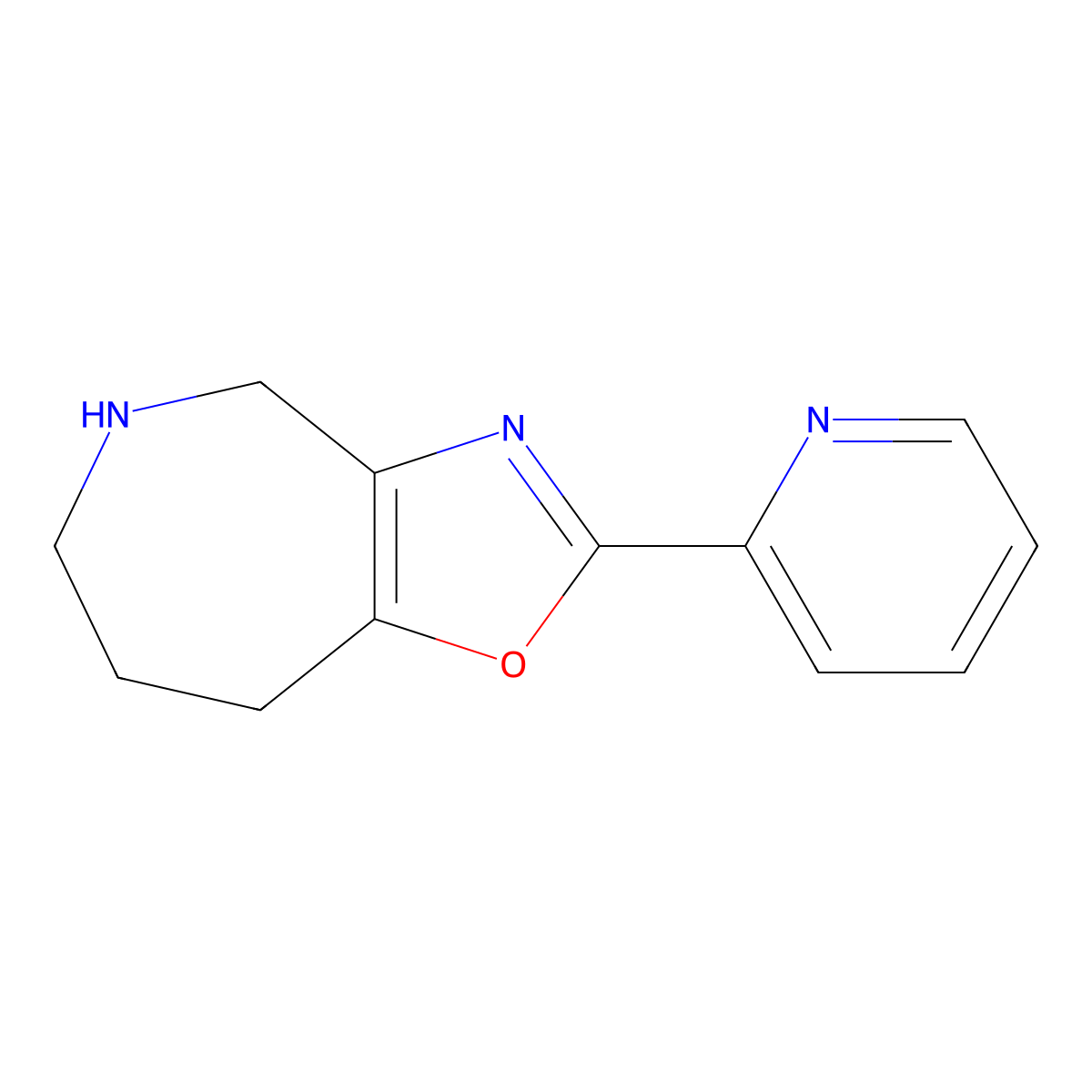 2-(Pyridin-2-yl)-5,6,7,8-tetrahydro-4H-oxazolo[4,5-c]azepine molecular structure, CAS 1246892-67-0