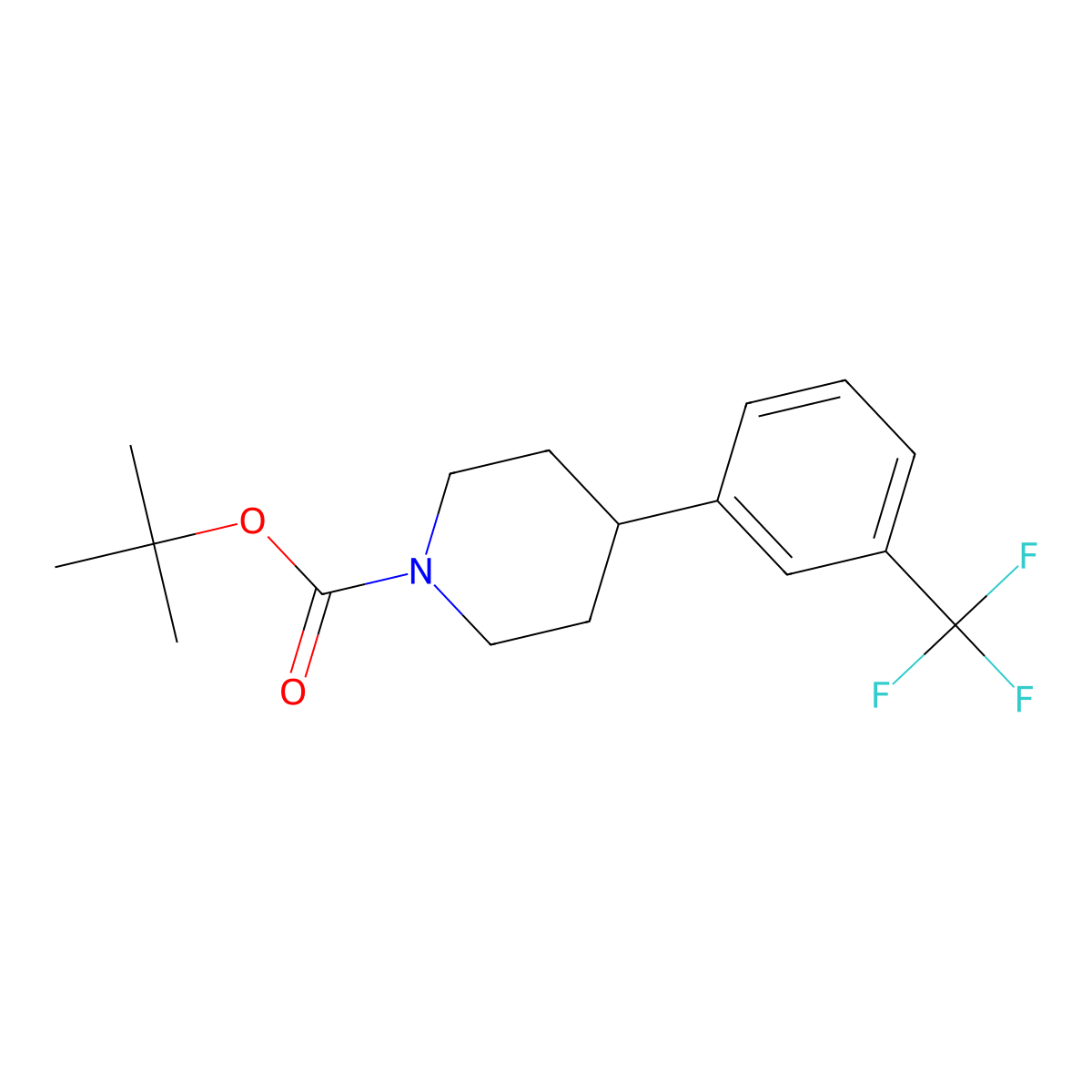 Tert-butyl4-[3-(trifluoromethyl)phenyl]piperidine-1-carboxylate molecular structure, CAS 1246894-21-2