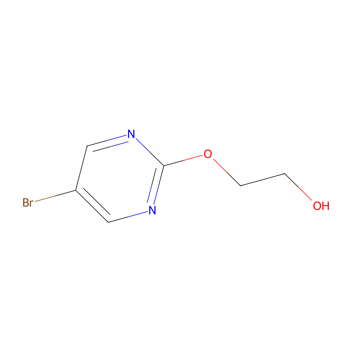 2-((5-Bromopyrimidin-2-yl)oxy)ethan-1-ol molecular structure, CAS 1246922-88-2