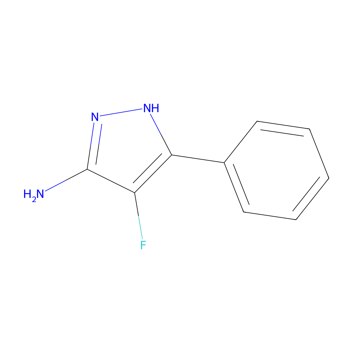 4-fluoro-3-phenyl-1H-pyrazol-5-amine molecular structure, CAS 1246931-19-0