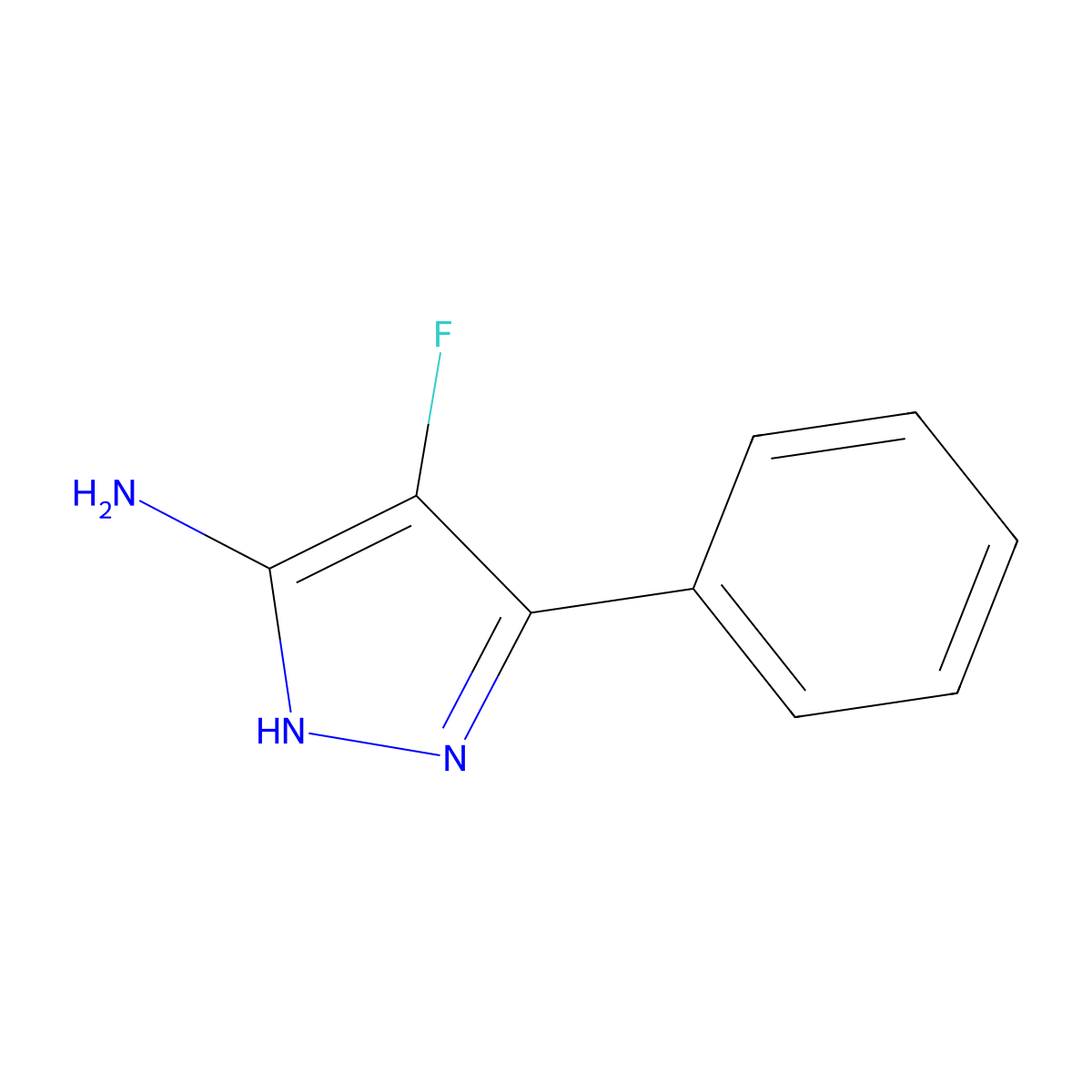 4-fluoro-3-phenyl-1H-pyrazol-5-amine molecular structure, CAS 1246931-19-0