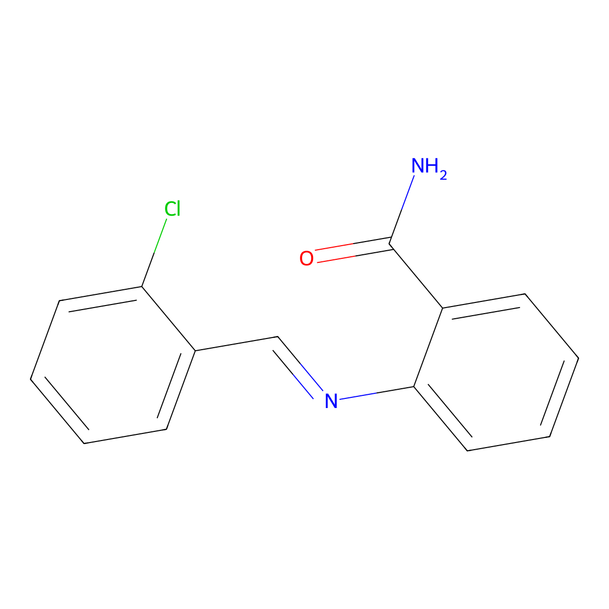 2-[(2-Chlorobenzylidene)amino]benzamide molecular structure, CAS 1246932-14-8