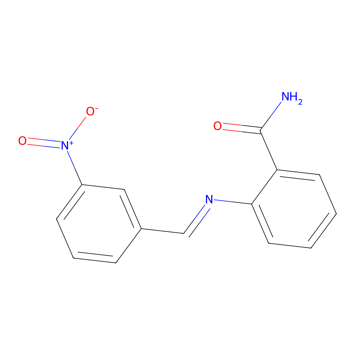 2-({3-Nitrobenzylidene}amino)benzamide molecular structure, CAS 1246932-17-1