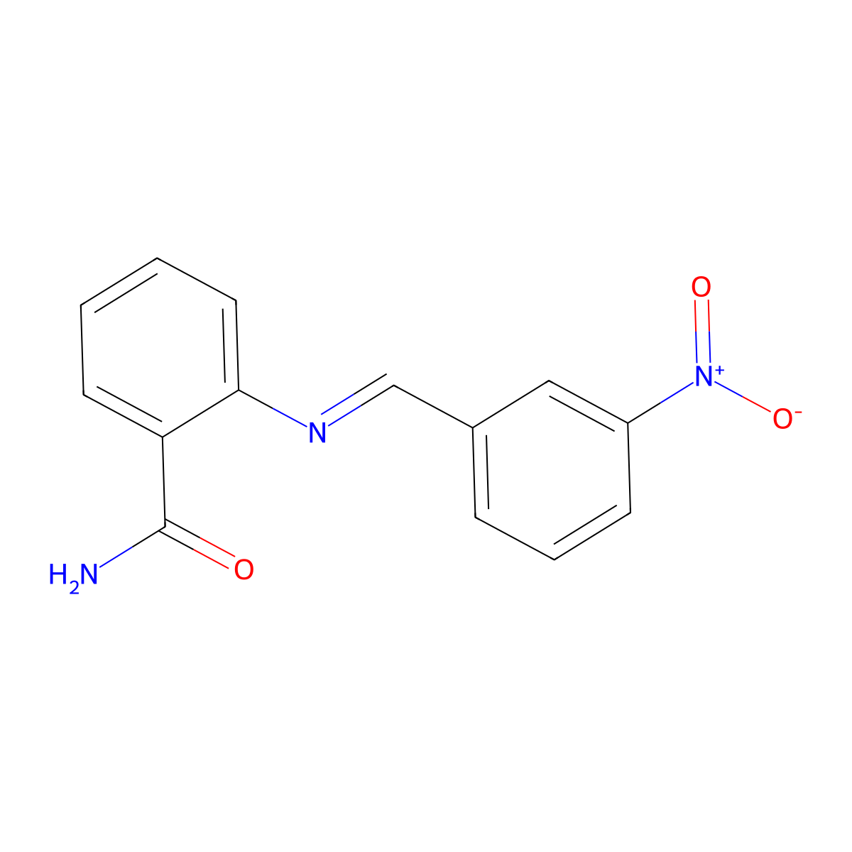 2-({3-Nitrobenzylidene}amino)benzamide molecular structure, CAS 1246932-17-1