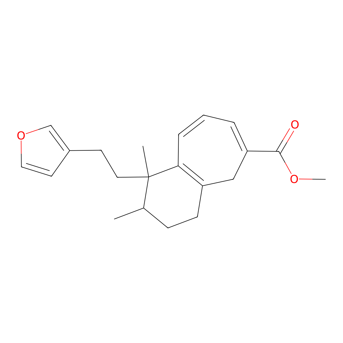 Methyl 1-[2-(furan-3-yl)ethyl]-1,2-dimethyl-2,3,4,5-tetrahydrobenzo[7]annulene-6-carboxylate molecular structure, CAS 1246937-33-6