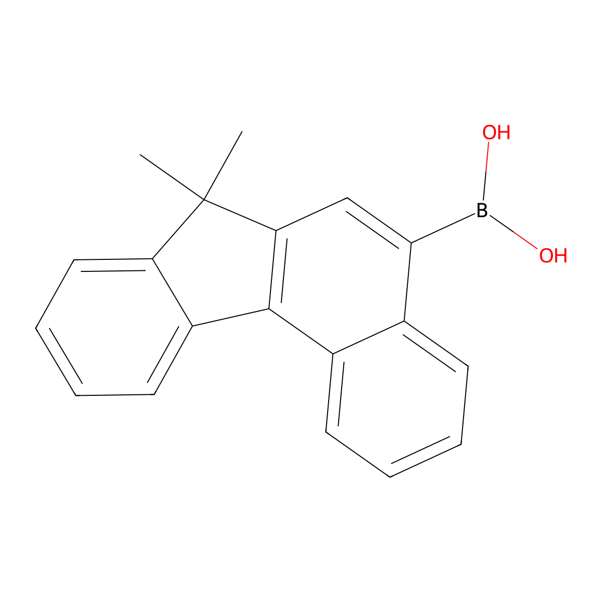 (7,7-Dimethyl-7H-benzo[c]fluoren-5-yl)boronic acid molecular structure, CAS 1246940-13-5