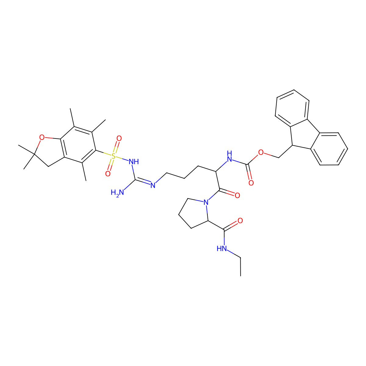 Fmoc-Arg(Pbf)-Pro-NHEt molecular structure, CAS 1246940-88-4