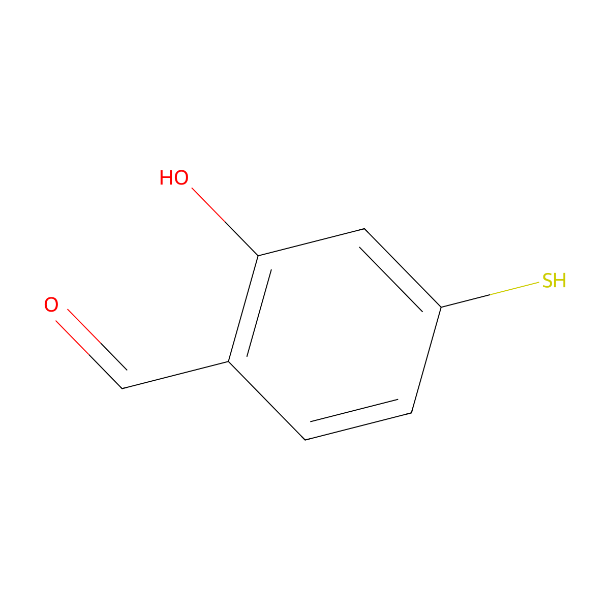 2-Hydroxy-4-sulfanylbenzaldehyde molecular structure, CAS 1246948-16-2