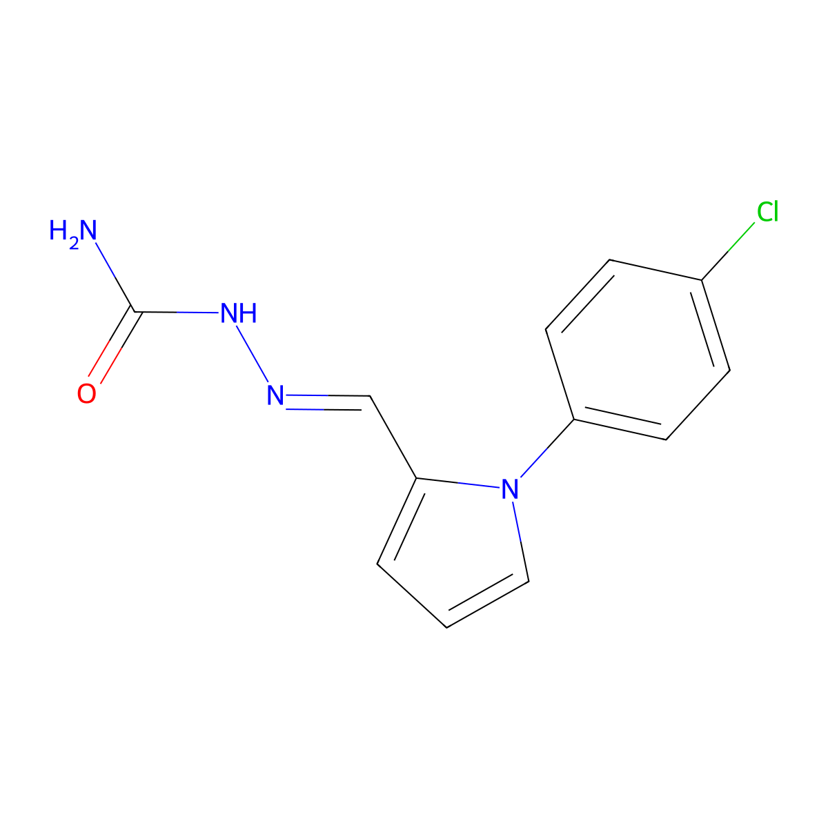 2-[[1-(4-Chlorophenyl)-1H-pyrrol-2-yl]methylene]hydrazinecarboxamide molecular structure, CAS 124695-23-4