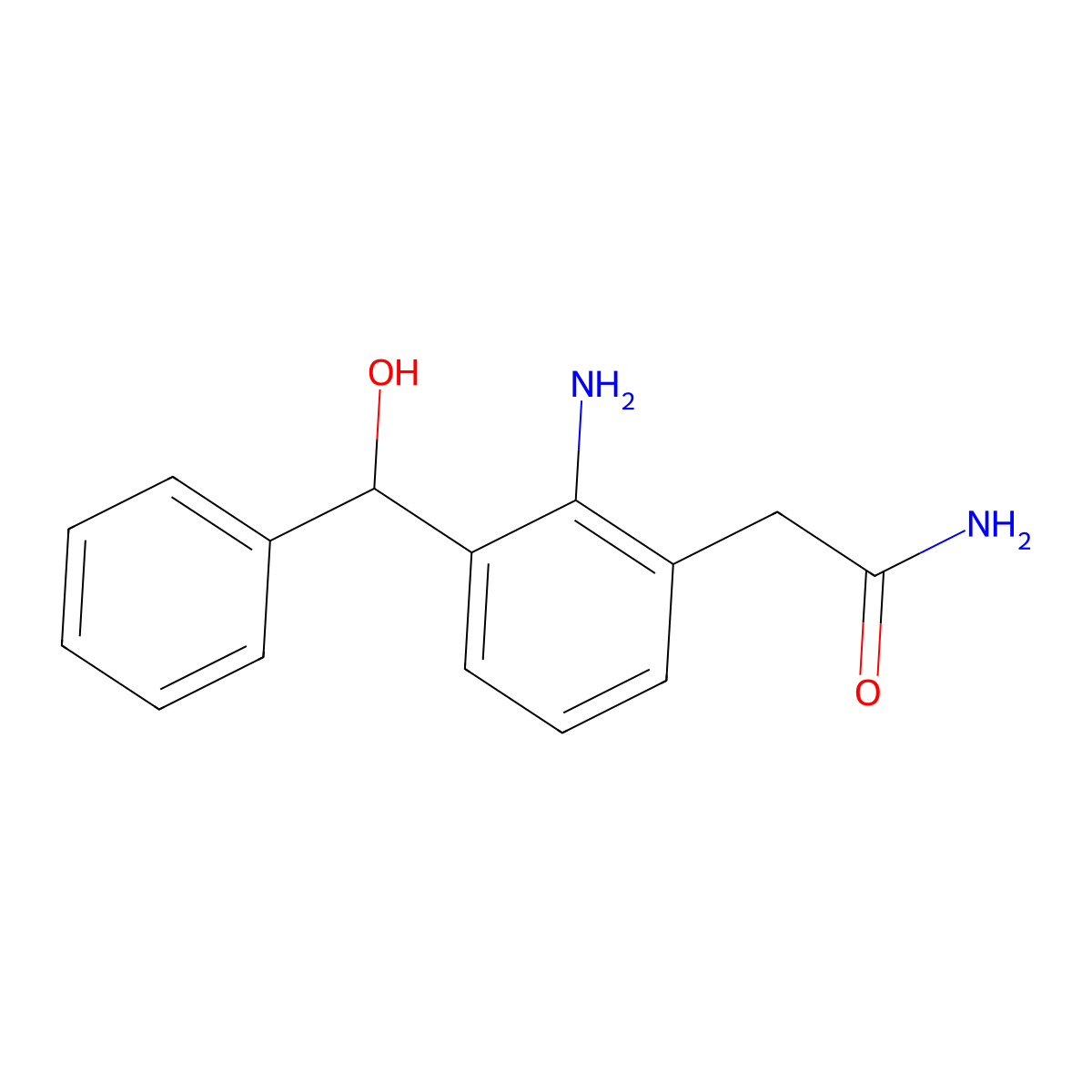 2-{2-Amino-3-[hydroxy(phenyl)methyl]phenyl}acetamide molecular structure, CAS 1246956-18-2