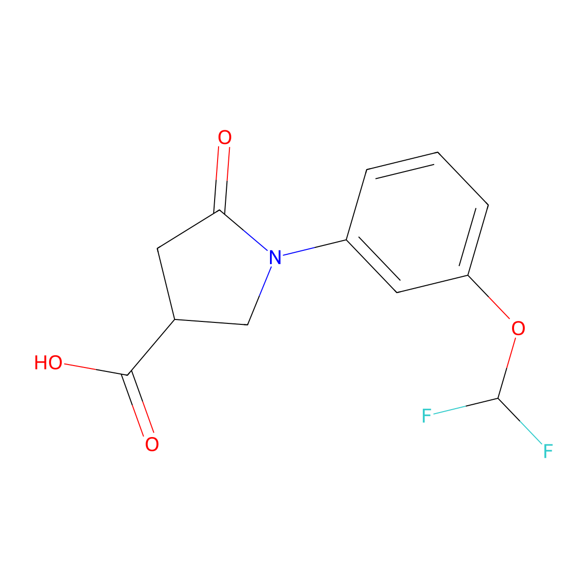 1-[3-(Difluoromethoxy)phenyl]-5-oxopyrrolidine-3-carboxylic acid molecular structure, CAS 1246967-17-8
