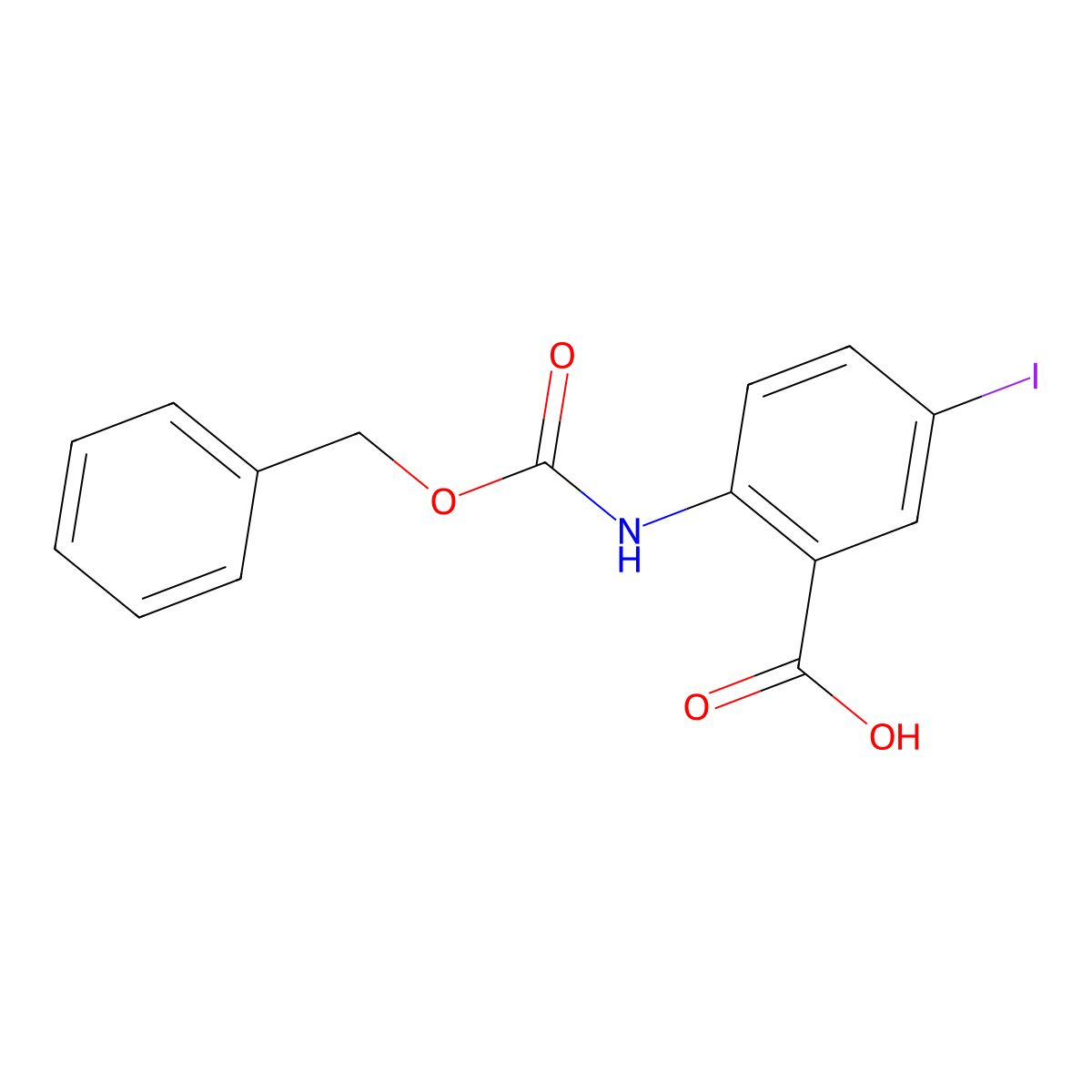 2-{[(Benzyloxy)carbonyl]amino}-5-iodobenzoicacid molecular structure, CAS 1246999-38-1