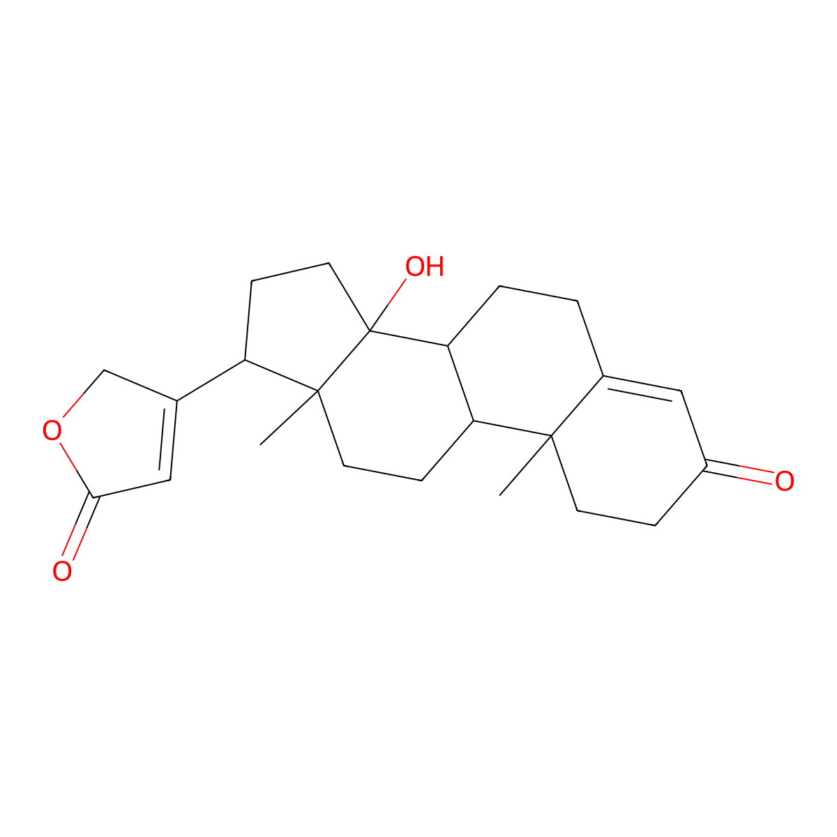 14-Hydroxy-3-oxocarda-4,20(22)-dienolide molecular structure, CAS 1247-04-7