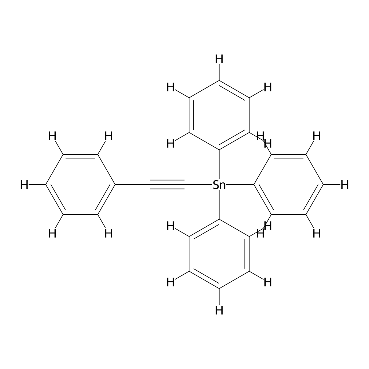 Triphenyl phenylethynyl tin molecular structure, CAS 1247-08-1