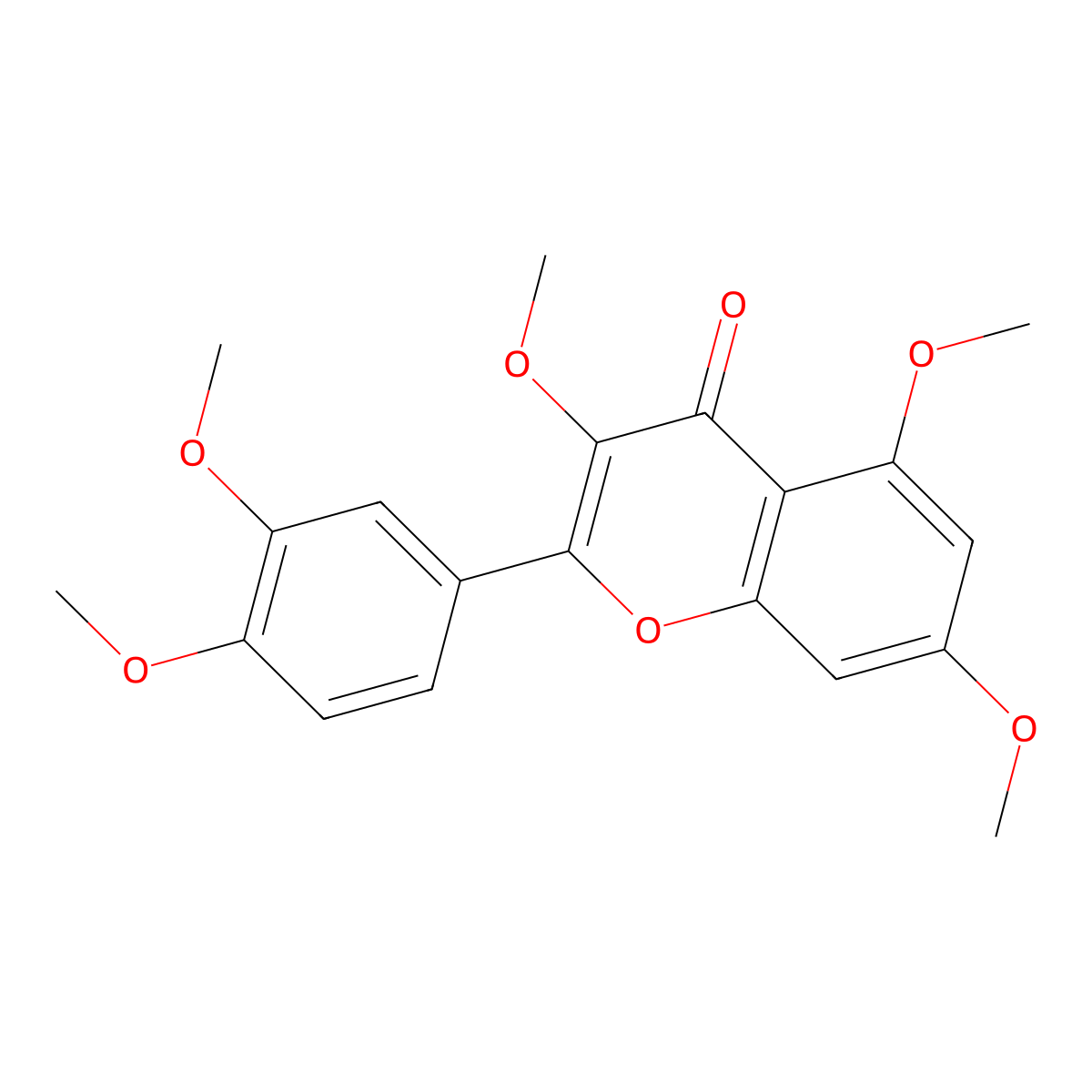 Pentamethylquercetin molecular structure, CAS 1247-97-8