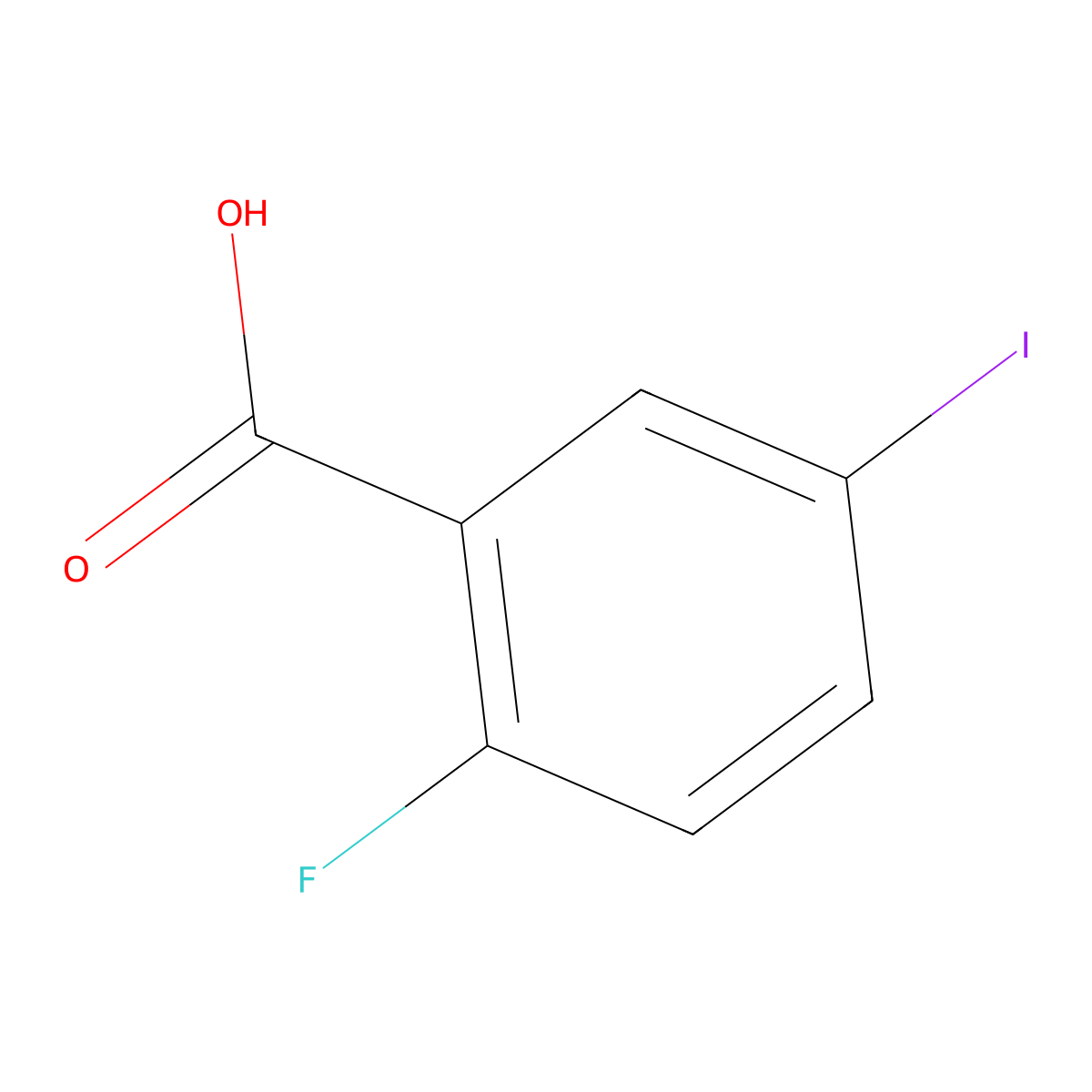 2-Fluoro-5-iodobenzoic acid molecular structure, CAS 124700-41-0