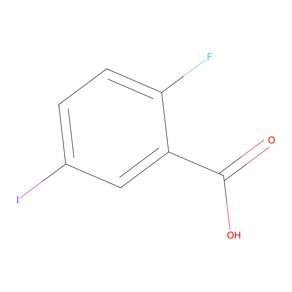 2-Fluoro-5-iodobenzoic acid molecular structure, CAS 124700-41-0