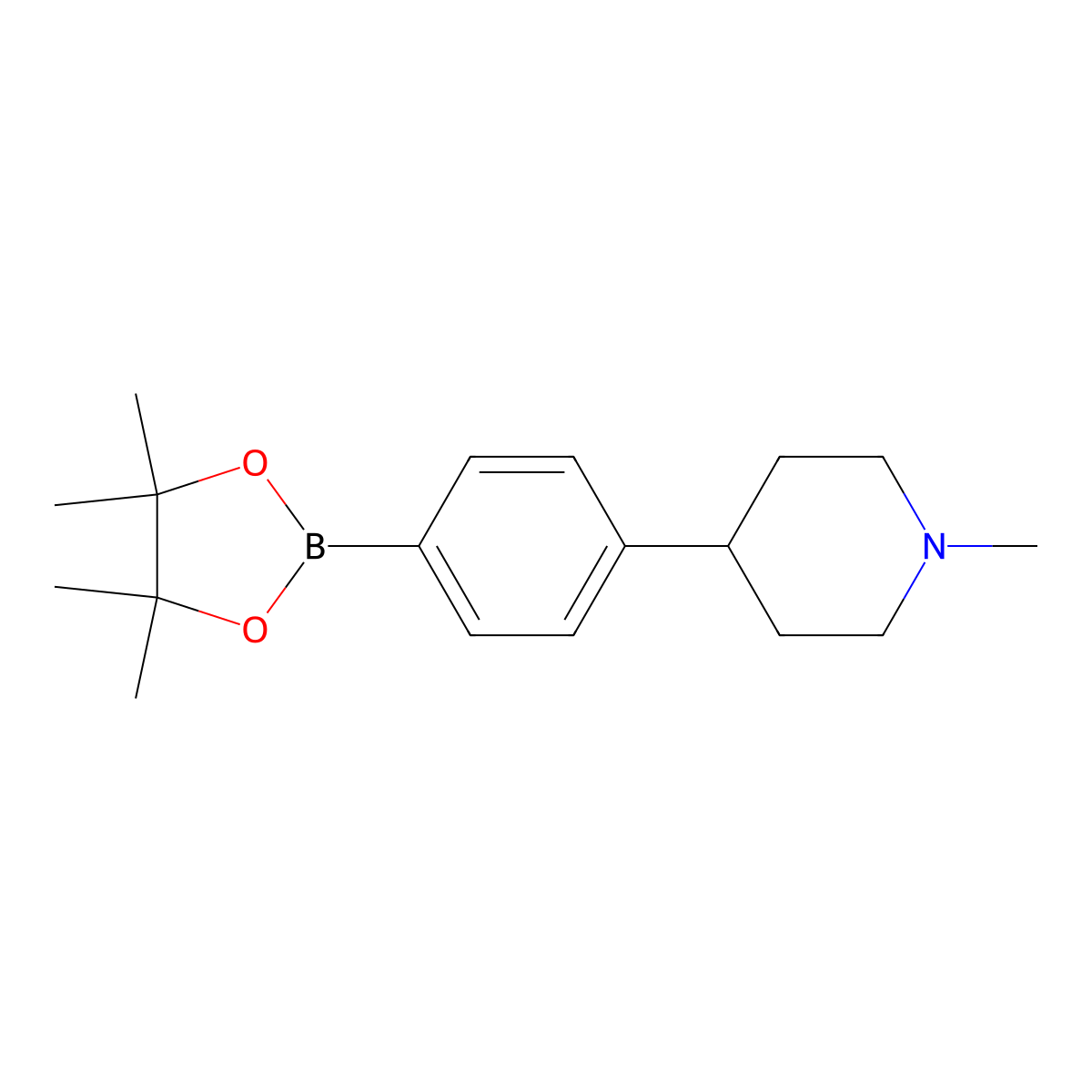 1-Methyl-4-(4-(4,4,5,5-tetramethyl-1,3,2-dioxaborolan-2-yl)phenyl)piperidine molecular structure, CAS 1247000-92-5