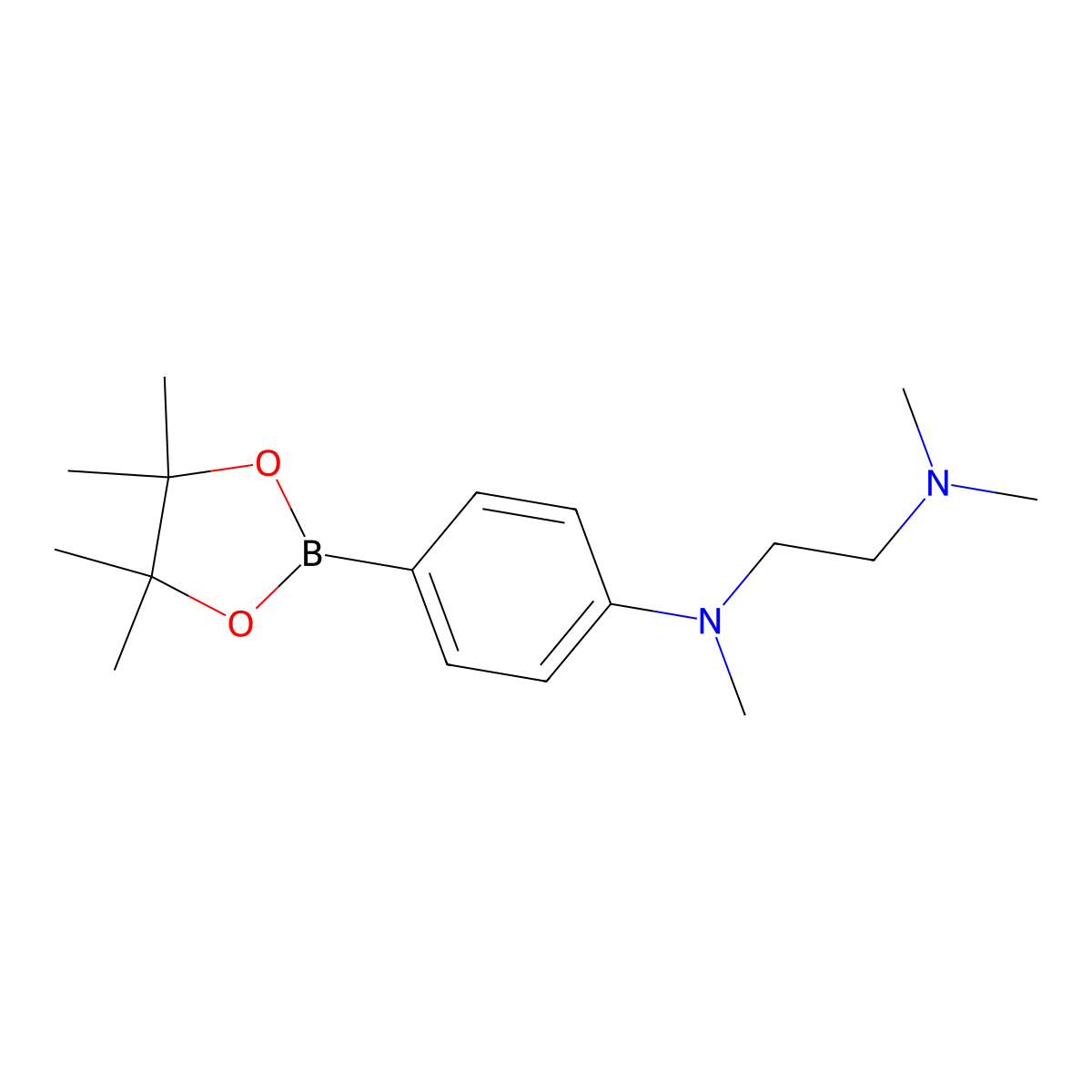 N1,N1,N2-trimethyl-N2-(4-(4,4,5,5-tetramethyl-1,3,2-dioxaborolan-2-yl)phenyl)ethane-1,2-diamine molecular structure, CAS 1247000-99-2