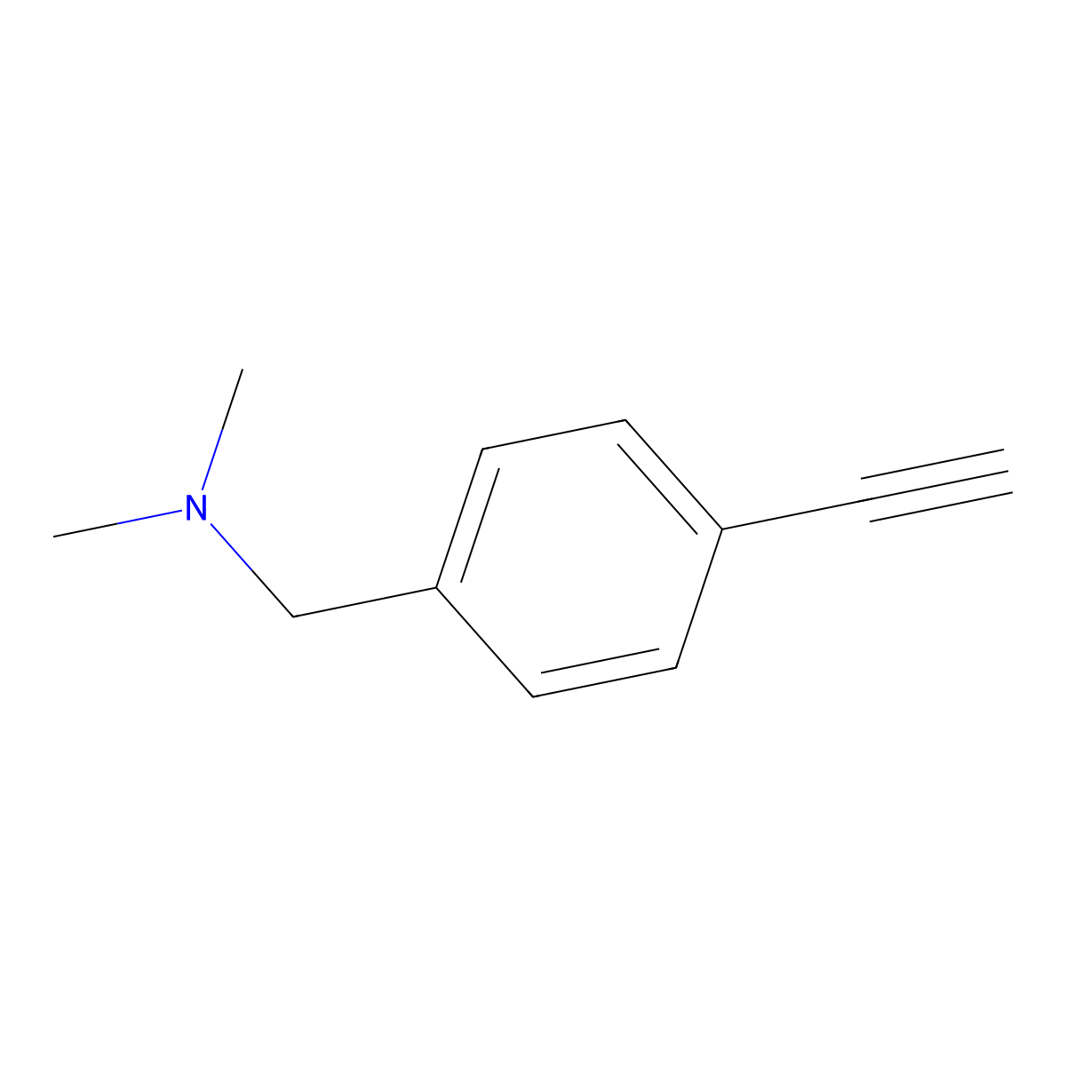 1-(4-ethynylphenyl)-N,N-dimethylmethanamine molecular structure, CAS 1247001-32-6