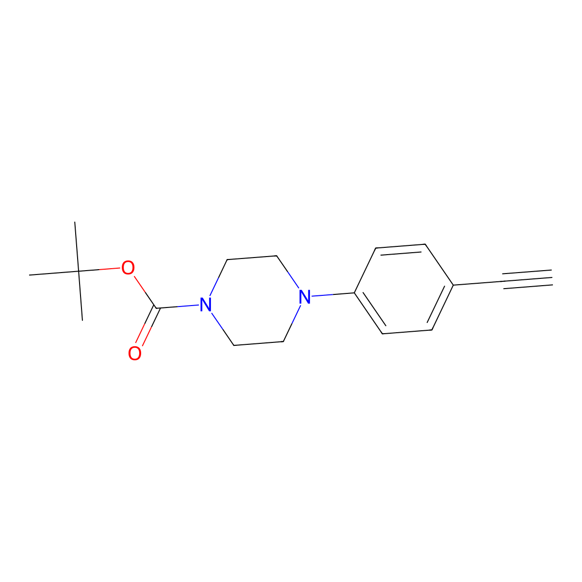 1-Boc-4-(4-ethynylphenyl)piperazine molecular structure, CAS 1247003-58-2