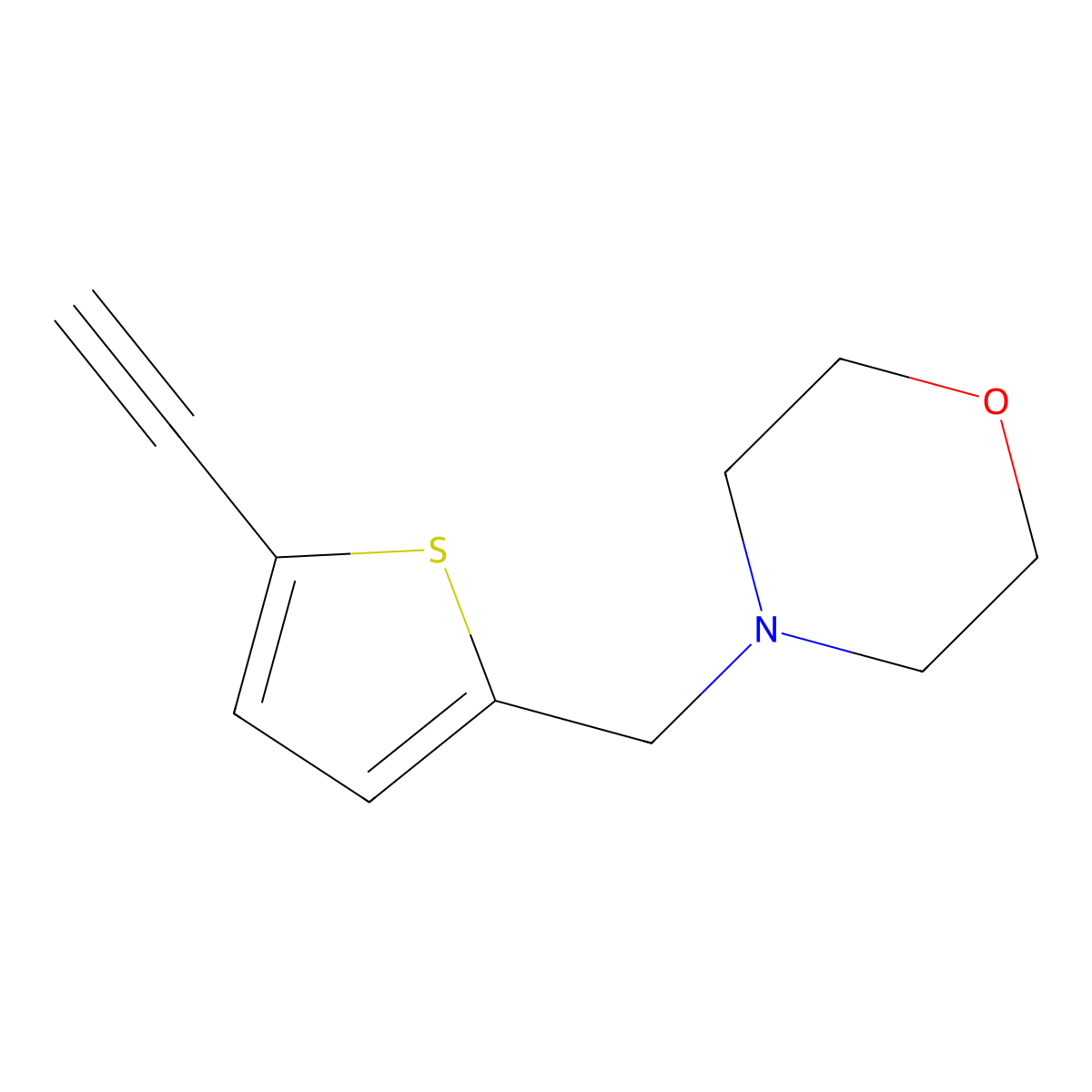 4-[(5-Ethynyl-2-thienyl)methyl]morpholine molecular structure, CAS 1247003-90-2